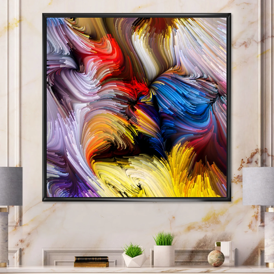 Designart 'Elegance Of Liquid Color X' Modern Framed Canvas artwork