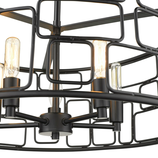 Amoret 5-light Matte Black Convertible Pendant