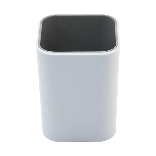 Fusion White/Grey Pencil Cup Holder - 3.96" x 2.99" x 2.99"