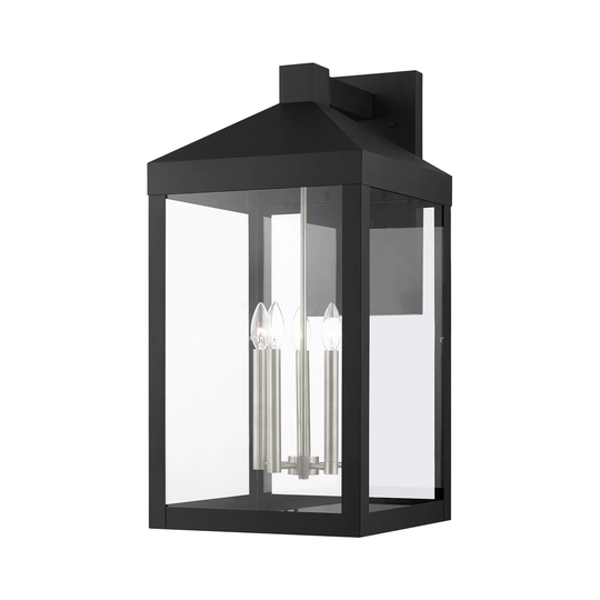 Giuseppe Lighting Five Light Outdoor Wall Lantern Nyack Black with - Exact Size
