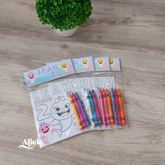 Baby Shark Coloring Pages, Books, Decorations, Birthday, Party Favor