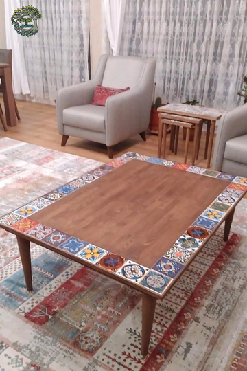 Coffee Table | Wood & Stone Unique Side Reclaimed Vintage Antique Rustic End Best Home Decor Gift For New
