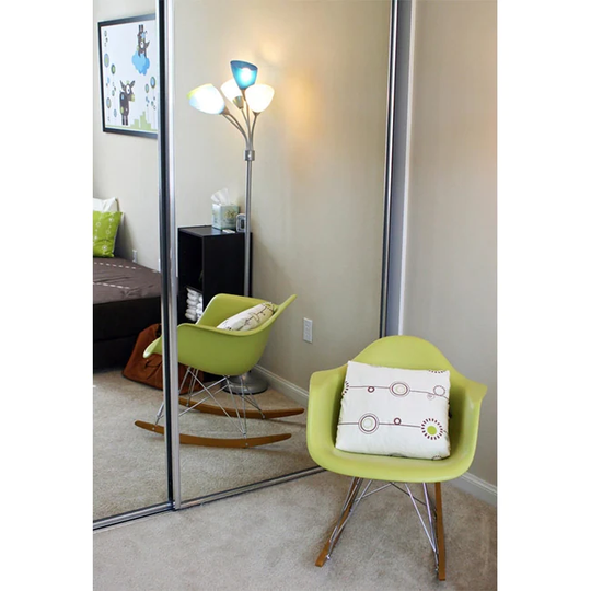 Green Natural Wood Metal Wire Plastic Rocker Chair Rocking For Bedroom Living Room With Arms Back