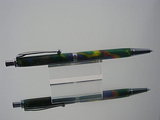 0.7mm Handcrafted Mechanical Pencil in Chrome & Rainbow Acrylic