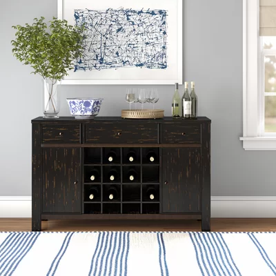 Yarmouth 58" Wide 3 Drawer Poplar Wood Sideboard