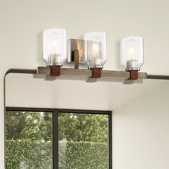 Sigurd VMS-23 Medieval Brushed Nickle Vanity Light - 3-LIGHT