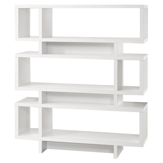 54.75" White Contemporary Rectangular Bookcase