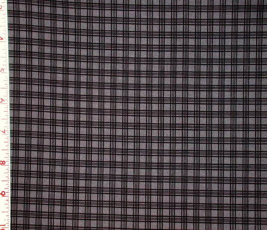 1 Yard Mini Mikes Pencil Check Squares Grid Masculine Men's Shirting Style Black Grey Checks Back To School M Miller Sew Quilt Fabric