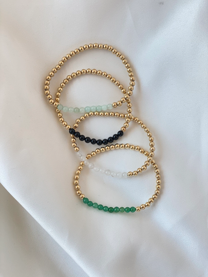 The Harper Gemstone Bracelet | Choice Of Color 14K Gold Filled Stretch