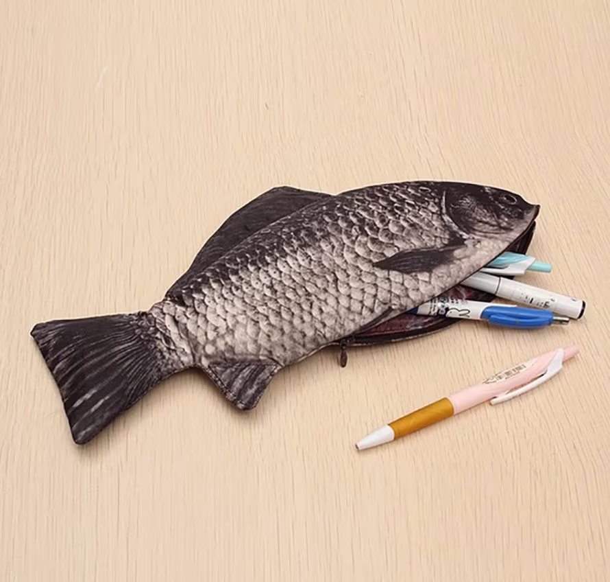 Fish Shaped Pencil Case | Cosmetic Bag Student Funny Lover Realistic Looking