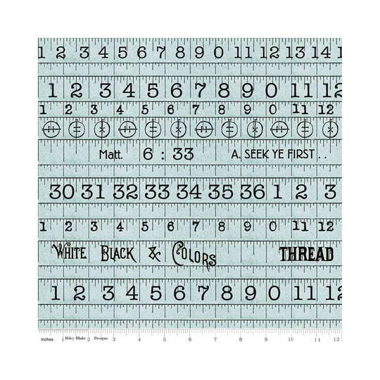 She Who Sews Vintage Tape in Aqua By J. Wecker Frisch For Riley Blake Designs, By The Yard