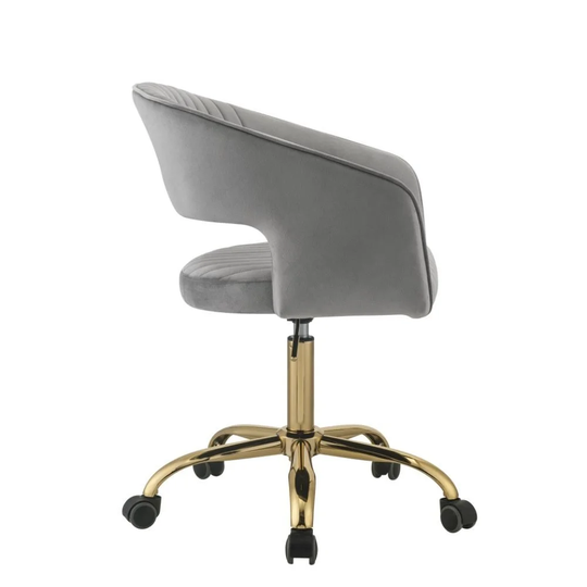 Gray Velvet Office Chair