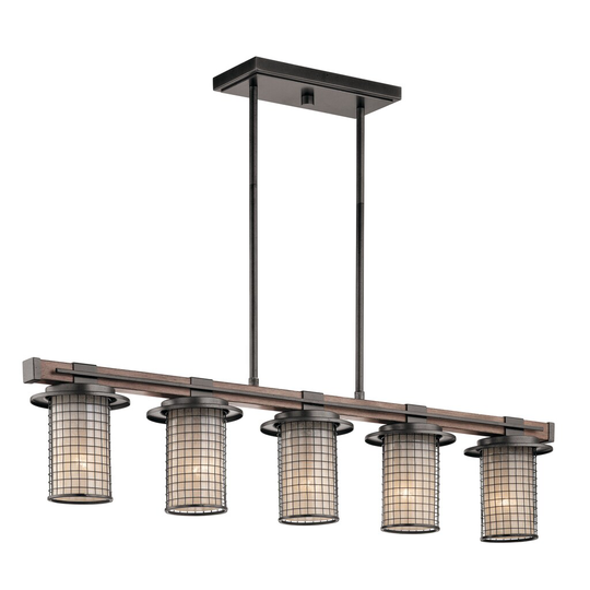 Kichler Lighting Ahrendale Collection 5-light Anvil Iron Linear Chandelier