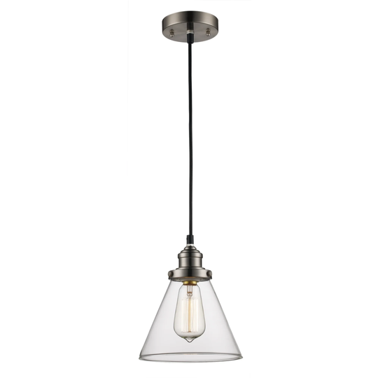 Giuseppe Imports PND1079 One Light Pendant Jenny Brushed Nickel - Exact Size