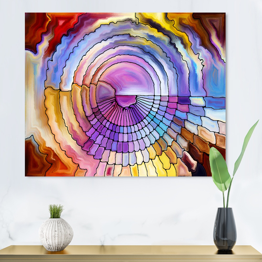 Designart 'Colorful Stained Glass II' Modern Canvas Wall Art