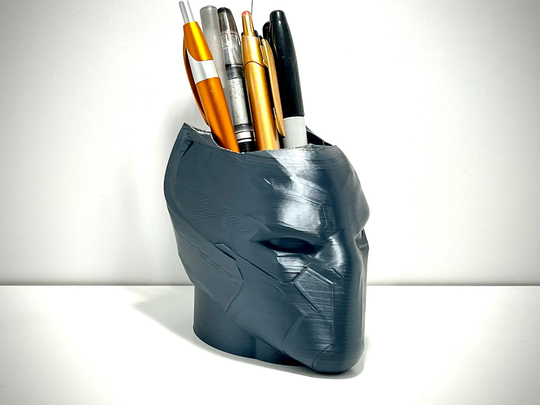 Black Panther Helmet - Pencil Holder Cup Pen Toothbrush Cup- Makeup Brush 3D Printed