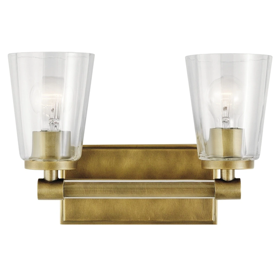 Kichler Lighting Audrea Collection 2-light Natural Brass Bath/Vanity Light