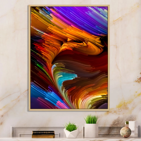 Designart 'Elegance Of Liquid Color VI' Modern Framed Canvas Art Print