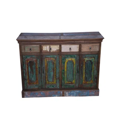 18" Wide 4 Drawer Solid Wood Sideboard