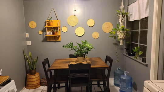 Woven Wall Basket Decor - Handmade Natural Bamboo Macrame - Natural Non Dye