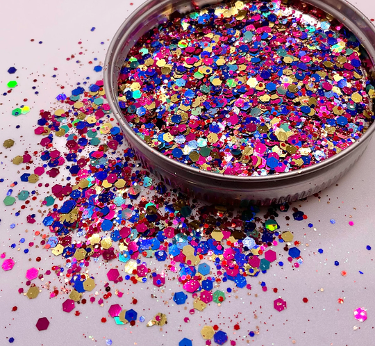 Party Mix | Colorful Confetti-Like Chunky Mix Glitter Pink Gold Blue Holographic Glitter Birthday Party Tumbler, Resin Art