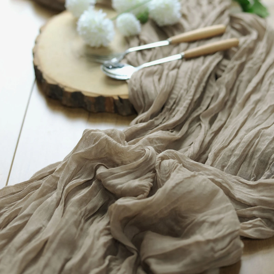 Natural Gauze Table Runners, Cheesecloth Fabric Runners, Runner On Sale, Wedding Runners