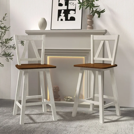 2-Piece Counter Height Dining Chair Set, Wooden Kitchen Chair Set
