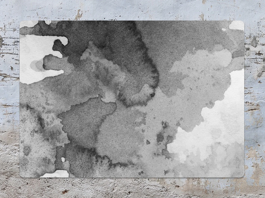 Watercolor Touch Chair Mat, Black Vinyl Floor White Protective Stain Splat Flooring, Comfort Splash Mat