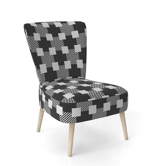 Designart 'Geometric Monochrome Pattern II' Upholstered Mid-Century Accent Chair