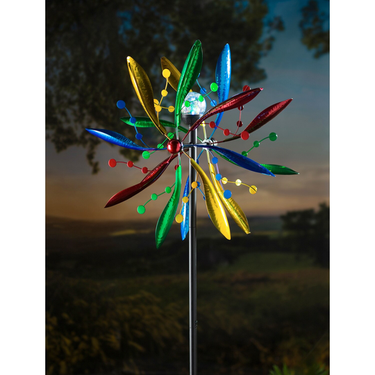 75" Solar Wind Spinner, Multi-Color Leaves