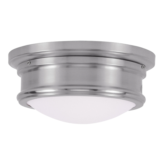 Livex Lighting Astor Brished-nickel Steel/Glass Ceiling-mount Light