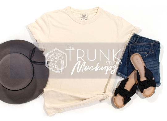 Ivory Comfort Colors 1717 Mockup, Shirt Mockups, Ivory Tshirt Mock Up