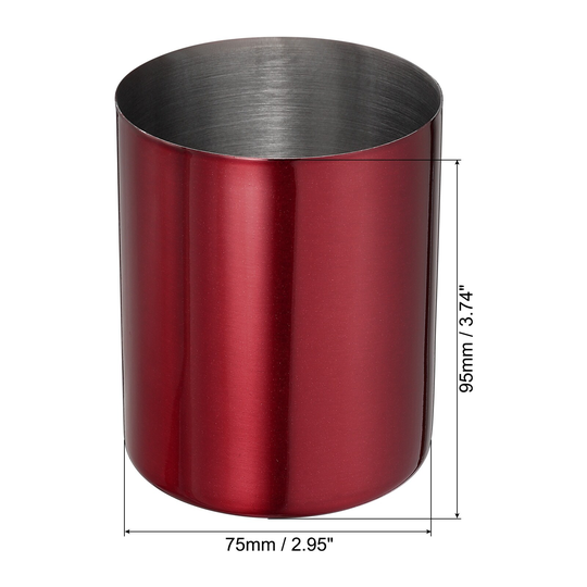 Pencil Holder Pen Holder for Desk Stainless Steel Pen Holders Cup 3pcs - Red