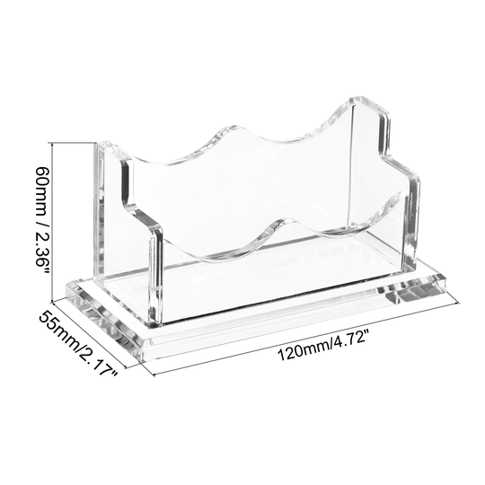 120x55x60mm Acrylic Business Card Holder 1 Slot Desktop Cards Display - Clear