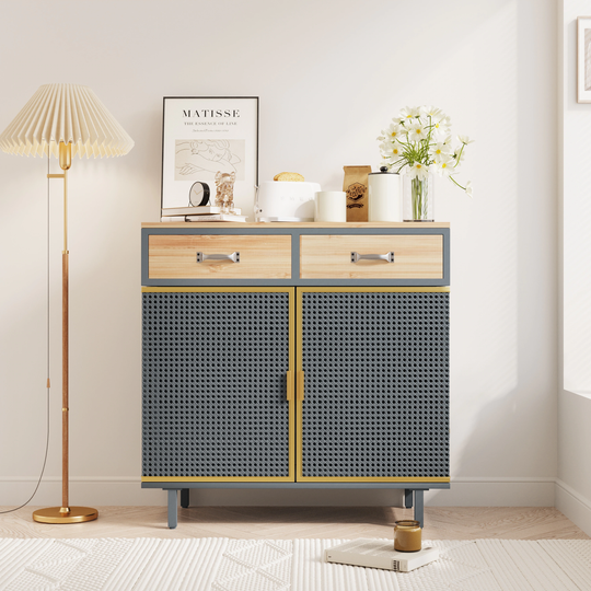 Modern Sideboard, Made with Iron and Carbonized Bamboo