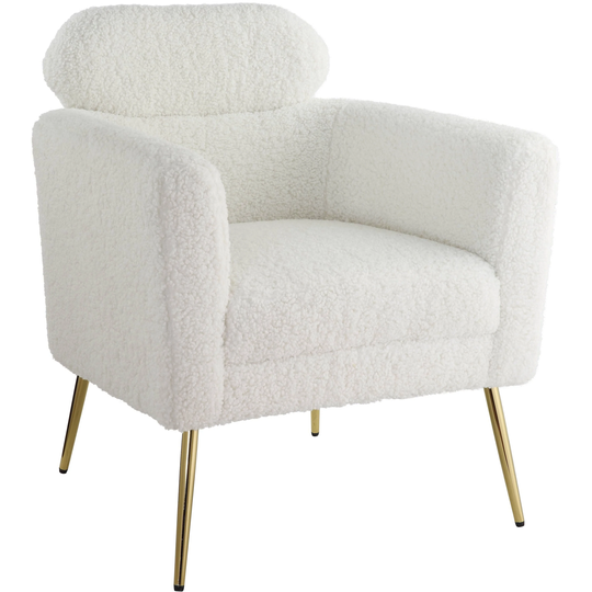 ACME Connock Accent Chair in White Faux Sherpa