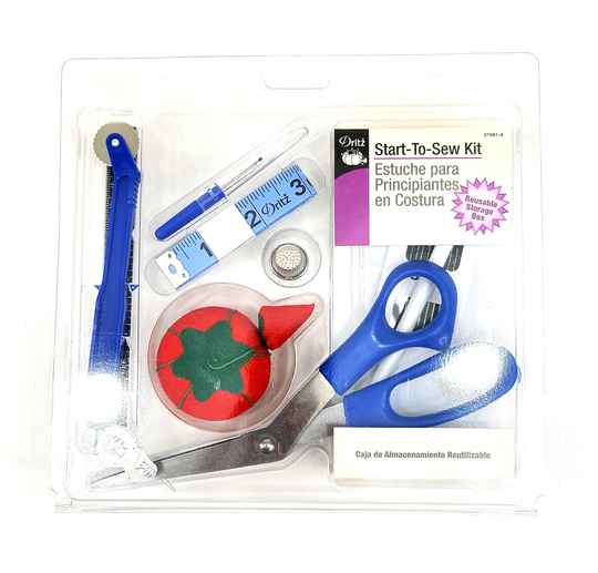 Sewing Kit - Beginners Start To Sew Dritz Simple Class Travel Scissors Pin Cushion