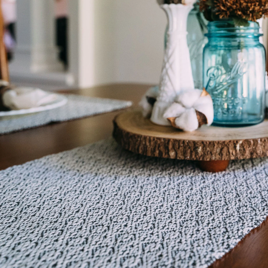 Handwoven Modern Table Runner, Popular Table Runner, Decor Gray & Ecru Cotton Scandinavian Runner Gifts
