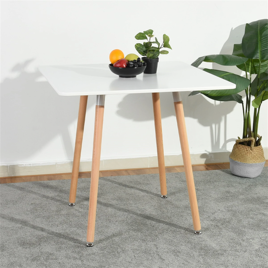 Square Dining Table MDF Top and Beech Wooden Leg