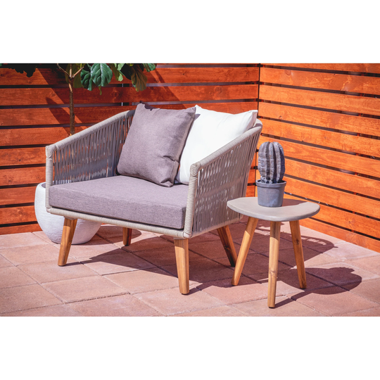 Gray Concrete Resin Modern Outdoor Coffee and Side Table Collection