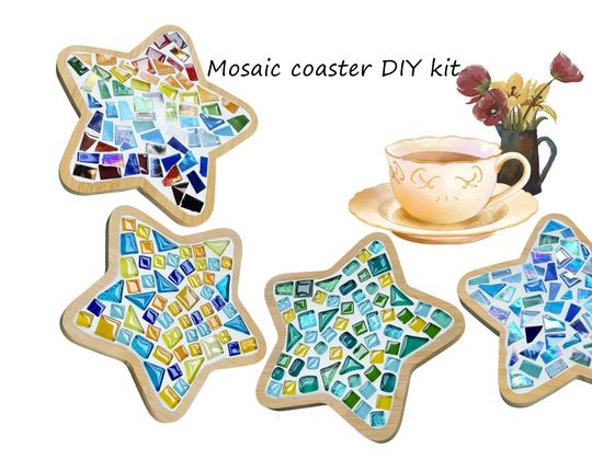 Mosaic Coaster Kit Diy, Stained Glass Craft For Adults, Mosaic Insulation Pad Diy Craft Kit Kid, Table Decor Diy, Diy Gift