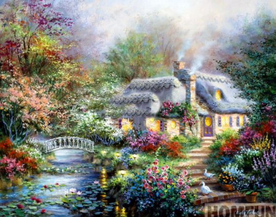 Cottage Lights Diy 5D Diamond Painting Kit Full Square & Round Drill