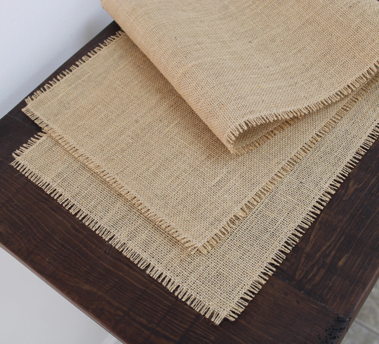 Premium Natural Burlap Table Runner With Fringe