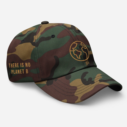 There Is No Planet B/Earth Green Camo Hat Embroidered Baseball Style Adjustable Free Shipping