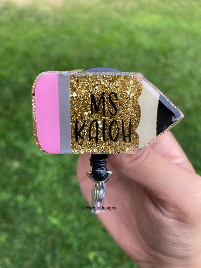 Pencil Teacher School Admin Lanyard/Badge Reel/Keychain