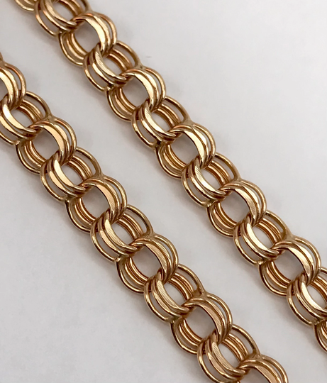 Vintage Original Solid Rose Gold 585 14K Bracelet, Women's Men's Bracelets, Bracelet 7.283In, Gift