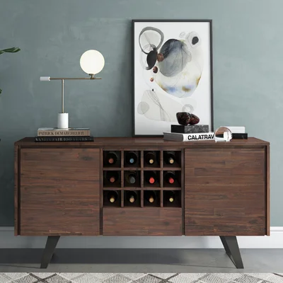 Paolucci 60" Wide 1 Drawer Acacia Wood Sideboard