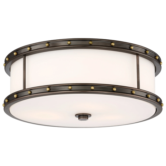 3 Light Led Flush Mount by Minka Lavery - Harvard Court Bronze W/Liberty