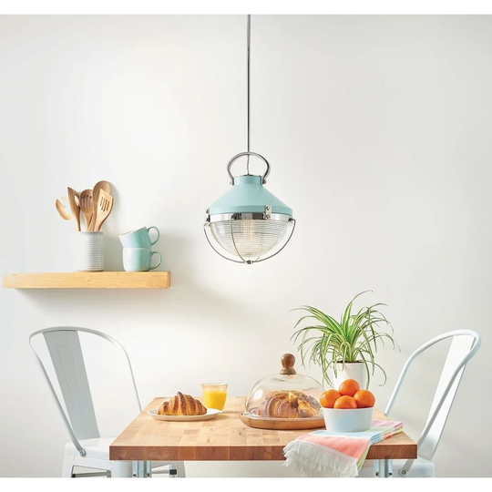 Hinkley Crew 1-Light in Polished Nickel with Robins Egg Blue