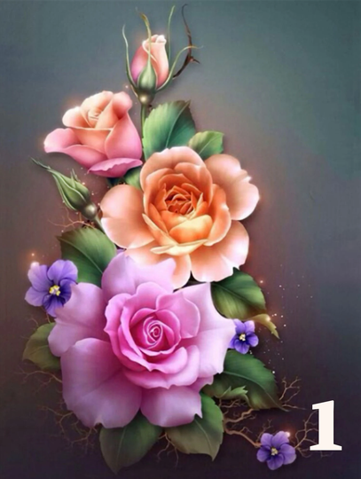 10 Gorgeous Flower Bouquets Diy 5D Diamond Painting Kit Full Square & Round Drill